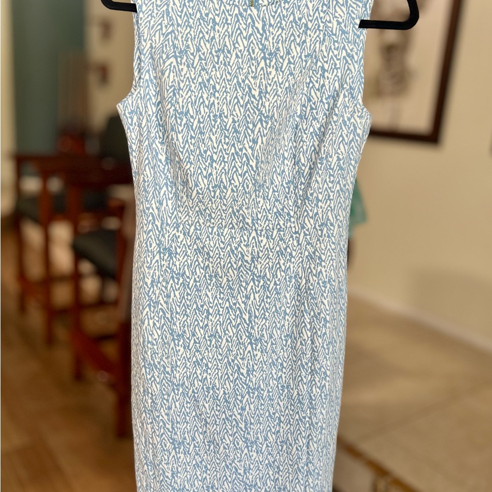 Calvin Klein Blue and White Midi Dress